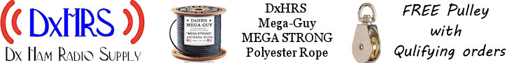 DX Ham Radio Supply Free Pulley Mega Guy Double Braided Dacron Rope
